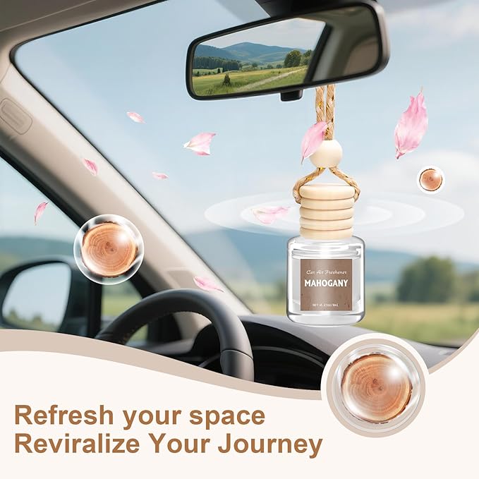 AROIC 6 Pack Car Air Freshener, Mahogany Premium Woody Car Air Freshener - Image 5