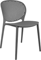 2xhome Set of 3 Patio Dining Chairs | Modern Stackable Outdoor Pool Side Chair | Weather Resistant Plastic for Yard, Porch, Balcony, Kitchen, Gray - Image 6