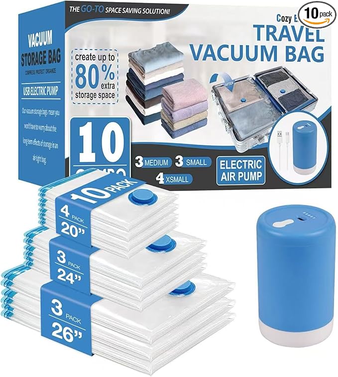 Cozy Essential Travel Vacuum Storage Bags by CozyEssential