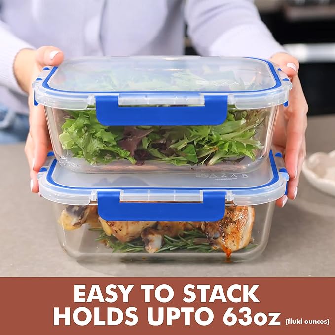 Razab 4 Pcs 1860ml / 63 Oz Large Glass Food Storage Containers - Image 2