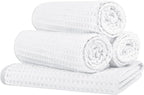 HOMEXCEL 4 Pack Premium Waffle Gym Towels, Ultra Soft Cooling Towels Highly by HOMEXCEL