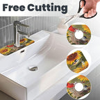 Sunflowers and songbirds Kitchen sink faucet pad, strong water absorption - Image 3