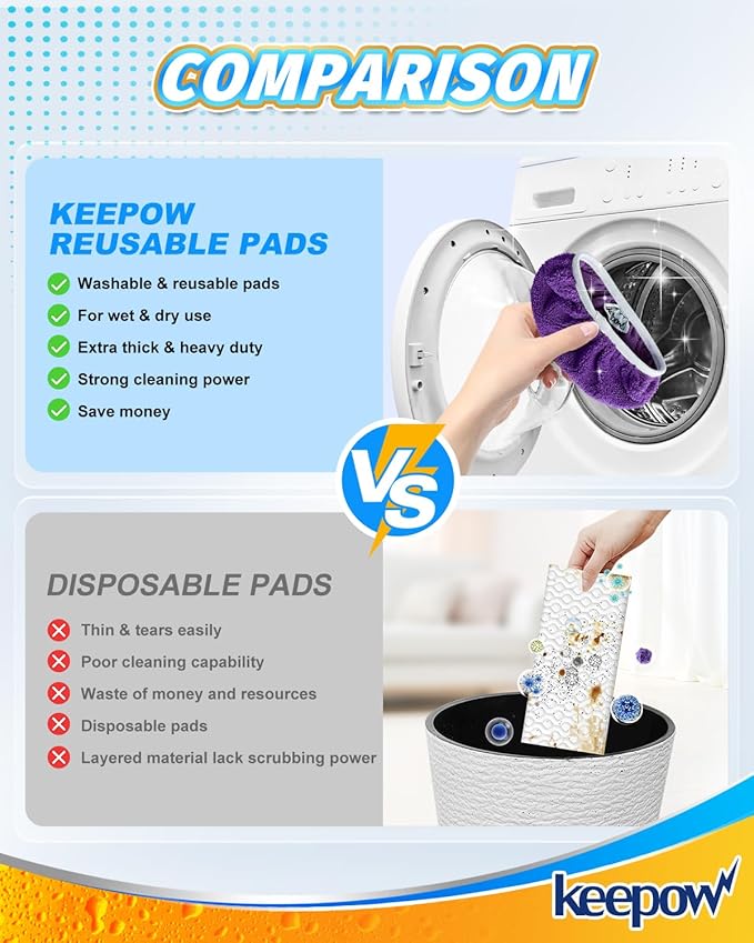 KEEPOW Reusable Mop Pads Compatible - Image 5