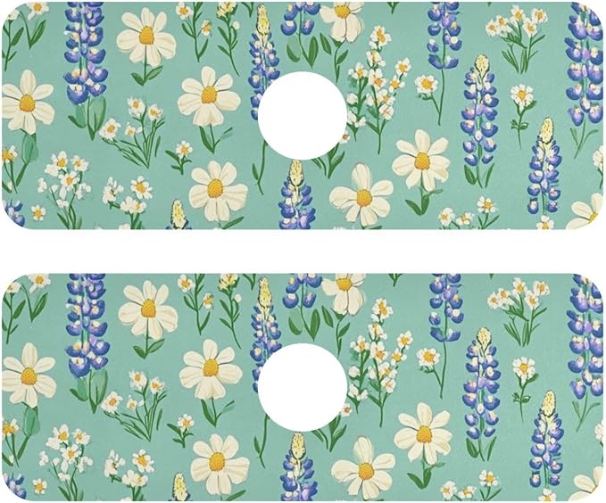 Kitchen Sink Splash Guard 2 PCS 14.7 Inch Sink Faucet Mat Splash Guard by Eyanle