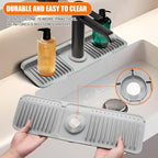 17.7" Gray Button Style Faucet Drip Catcher – Silicone Faucet Mat - Image 5