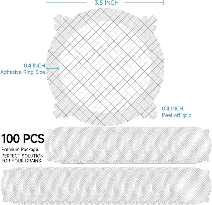 VIVIDLY 200 Pack Disposable Shower Drain Cover Hair Catcher Shower Drain Mesh - Image 2
