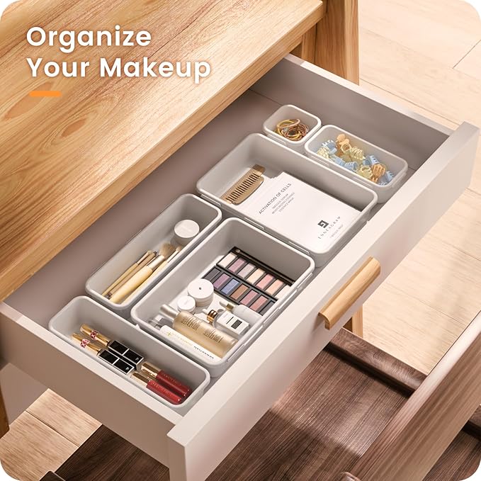 【】 【】 White Drawer Organizer, Makeup organizer, 【Holds 177 - Image 3