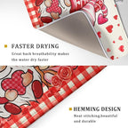 Love Gnome Dish Drying Mat 18"x24" Red Heart Microfiber Dish Drainer Rack Mat - Image 3