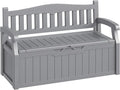 80-Gallon Outdoor Storage Bench, Waterproof Deck Box with Lockable Lid & Armrests for Patio, Garden, Pool, Gray by Acurax