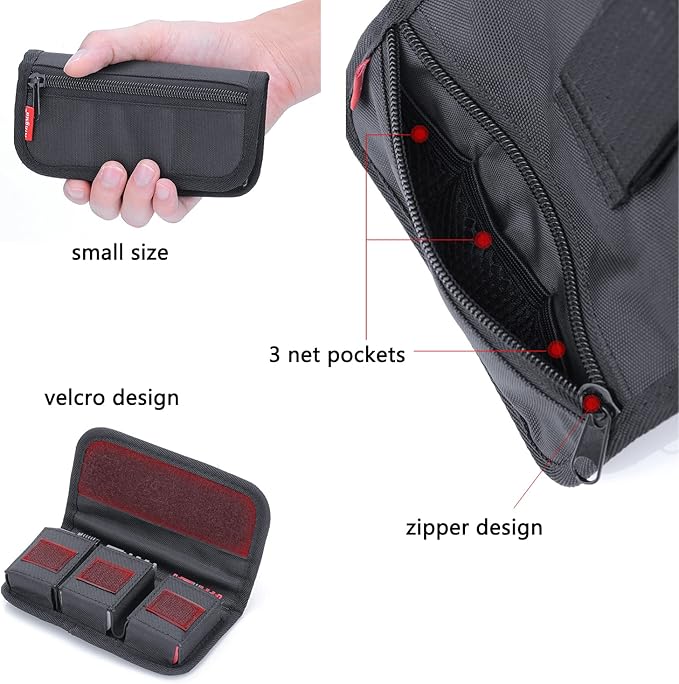 King Ma Small DSLR Camera Battery Bag Pouch Holder Case Camera Batteries Waist - Image 3