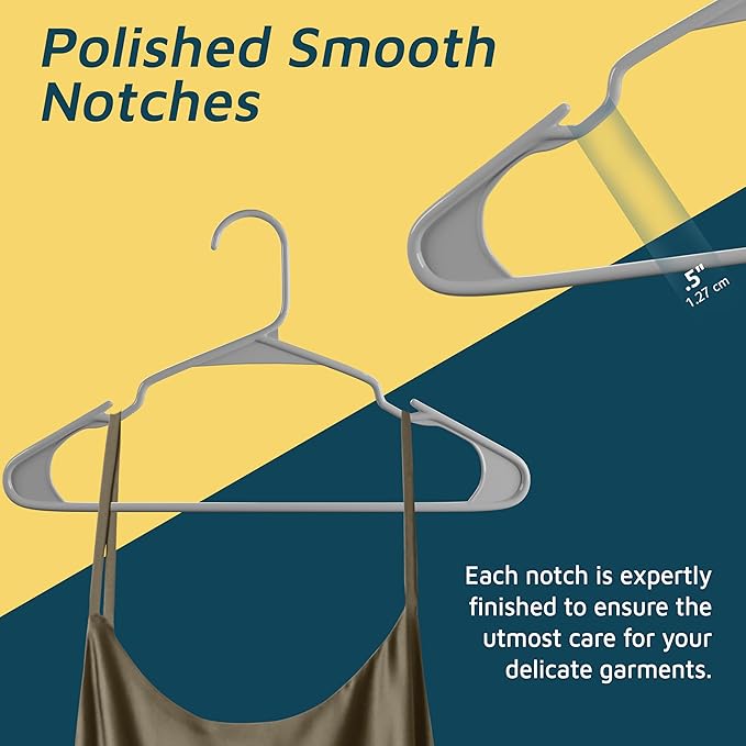 Lifemaster Plastic Clothes Hangers – Heavy Duty Hanger Set, - Image 4