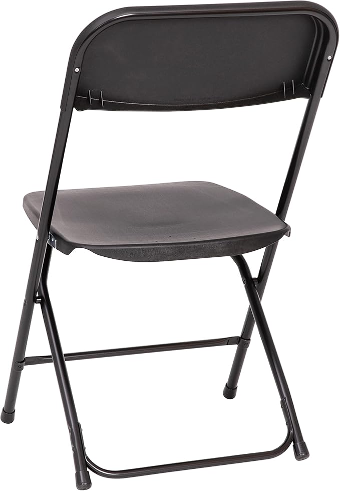 Flash Furniture Hercules Series Big & Tall Stackable Plastic Folding Chairs, Extra Wide Commercial Event Seats, Set of 4, Black - Image 9