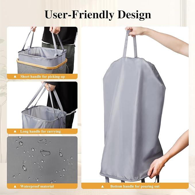 Large Laundry Hamper, 75L Waterproof Laundry Basket - Image 4