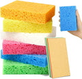 6 Pcs Kitchen Sponges for Dishes Cleaning, Non Scratch for Non Stick Cookware by Mkobon