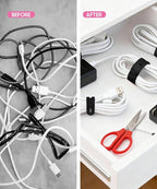 25Pack Silicone Cable Ties, Reusable Cord Organizer - Image 7