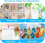 Colorful Plastic Clothespins, Heavy Duty Laundry Clothes Pins Clips Pegs - Image 8