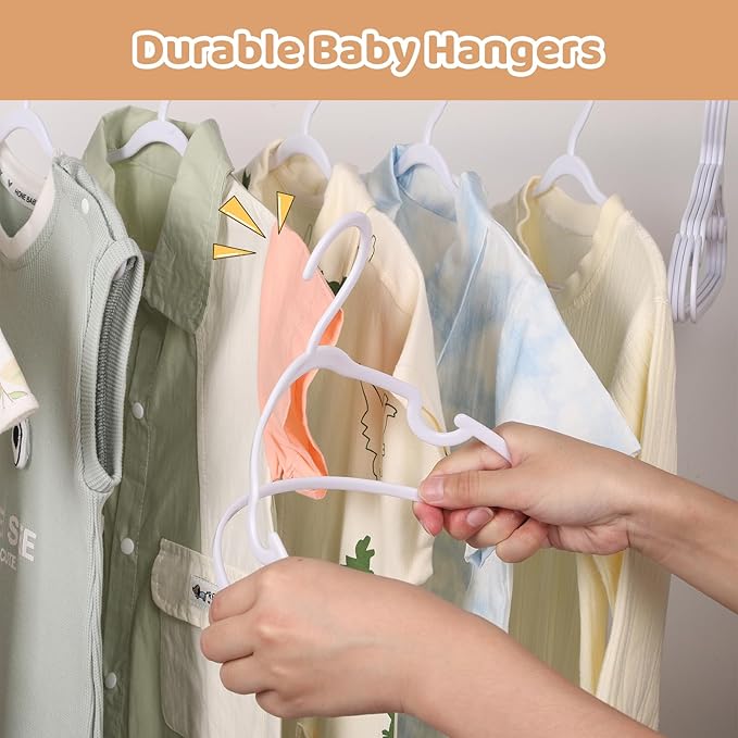 60 Pack White Baby Hangers 11.42 Inch & 12.91 Inch Each 30 Pack - Image 5