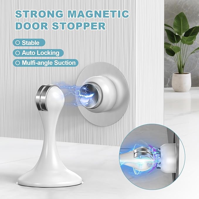 Magnetic Door Stoppers 1 Pack, Stainless Steel Door Stops - Image 2