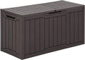 YITAHOME 80 Gallon Outdoor Storage Box, Large Water Resistant Resin Deck Box, Indoor Outdoor Lockable Storage Container for Patio, Garden, Cushions, Tools, Equipment (Dark Brown) by YITAHOME
