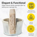 Elevated Lifestyle Ceramic Sponge Holder – Sink Caddy Organizer, Decorative - Image 2
