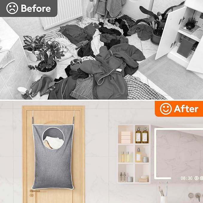 Lifewit 1 Pack Over Door Laundry Hamper, Large Collapsible Hanging Laundry - Image 7