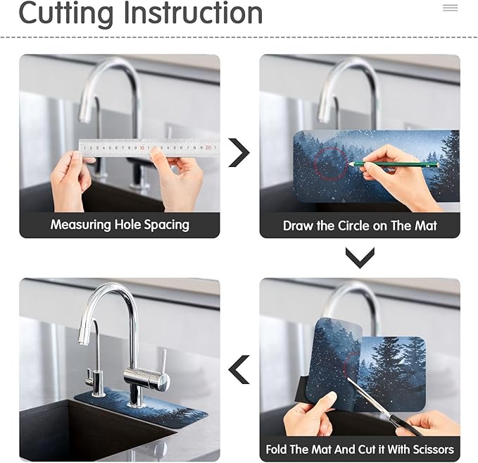 Kitchen Sink Splash Guard 1 PC 14.7 Inch Sink Faucet Mat Splash Guard - Image 4