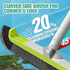 18" Pool Brush Head for Cleaning Swimming Pool Walls, Curved Ends - Image 3