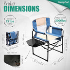 SUNNYFEEL Camping Directors Chair, Heavy Duty,Oversized Portable Folding Chair with Side Table, Pocket for Beach, Fishing,Trip,Picnic,Lawn,Concert Outdoor Foldable Camp Chairs - Image 3