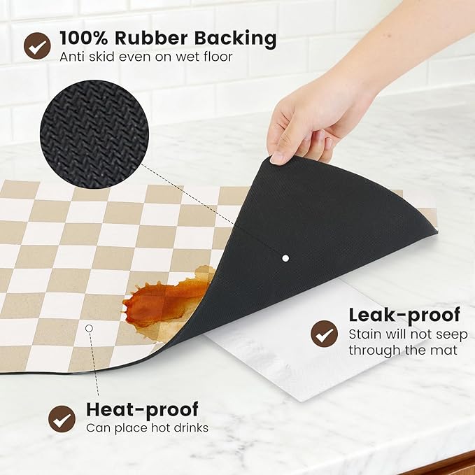 12" x 20" Checkered Dish Drying Mat - Image 6