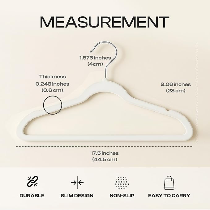 Utopia Home Velvet Hangers 50 Pack – Luxury Non-Slip Slim Pant & Coat Hangers - Image 6