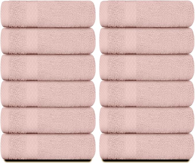 White Classic Luxury Cotton Washcloths 13x13 Inch - Image 2