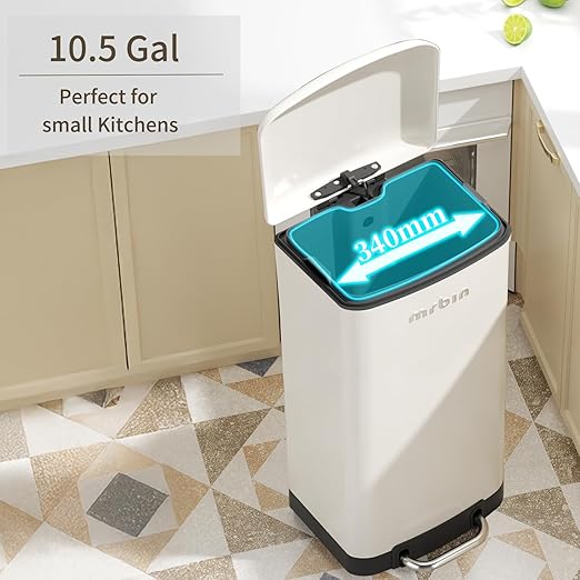 MRBIN Metal Kitchen Trash Can, Commercial Step Office Garbage Bin - Image 3