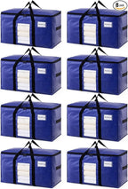TAILI 8 Pack Dark Blue Extra Large Moving Bags, Heavy Duty Totes by TAILI