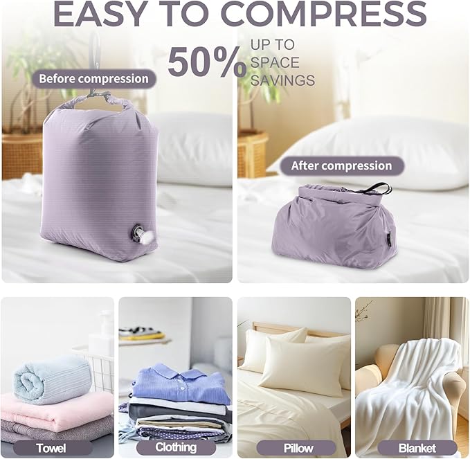 Travel Laundry Bag, Vacuum Compression Dirty Clothes Travel Bag Waterproof Wet - Image 3