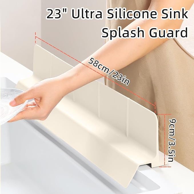 23" Ultra Silicone Sink Splash Guard Released in 2025/Dec, Self-Draining Water - Image 2