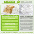 GOLD HONEY Bamboo Cotton Swabs 600 Count - Image 3