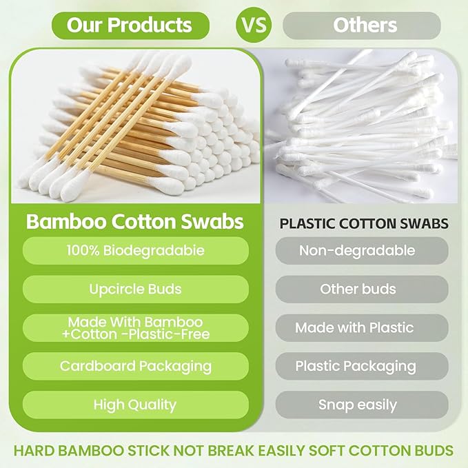 GOLD HONEY Bamboo Cotton Swabs 600 Count - Image 3