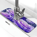 Blue Purple Rose Kitchen sink faucet pad, strong water absorption, anti slip by Unknown