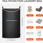 XL Hanging Laundry Hamper, Over the Door Laundry Hamper and Baskets, Wide - Image 3