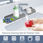Sink Drain Mat Behind Faucet, Faucet Guard Draining Mat, 90° Foldable Tap - Image 3