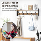 Coat Rack Wall Mount with Shelf, 24 Inch Coat Hanger Walls Mounted, Hat Rack - Image 5