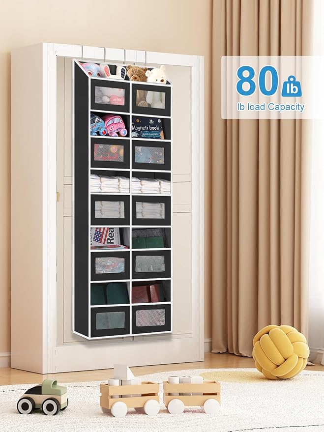 Over the Door Organizer Hanging- 10 Compartments, 80 lbs Load Behind Door - Image 3