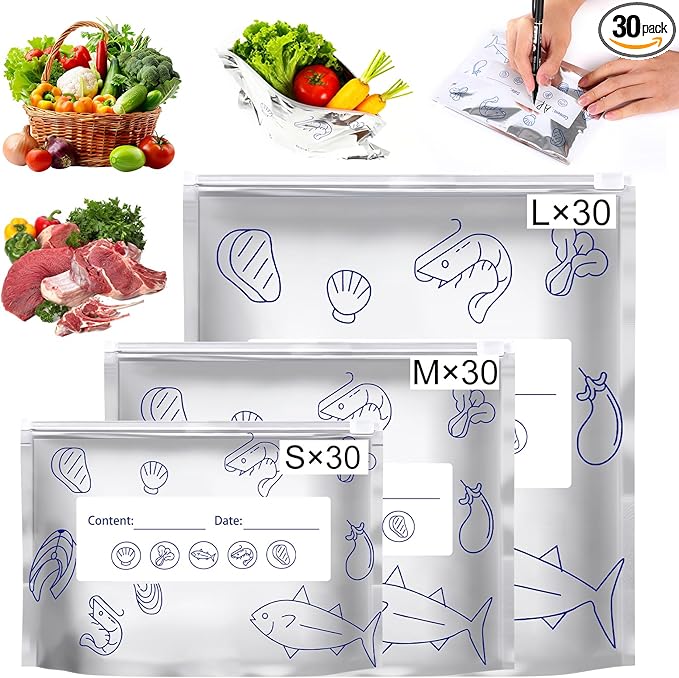 30PCS Reusable Aluminum Foil Sealable Storage Bags, Upgrade Reusable Aluminum by Unknown