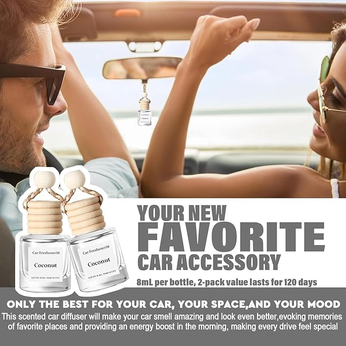 HoogaLife Car Air Freshener Diffuser 2 Pack Hanging Air Freshener Diffuser - Image 3