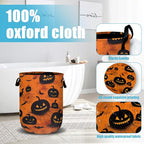 Spooky Pumpkin Laundry Basket, Halloween Laundry Hamper Collapsible Oxford Cloth - Image 4