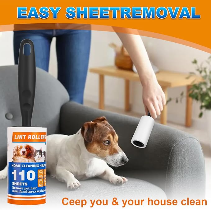 Lint Roller 220 Sheets with 1 Handle, Pet Hair Remover - Image 2