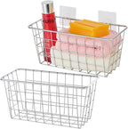2 Pack Hanging Storage Basket, Bathroom Basket, Household Goods, by JUNCHUCHERRY