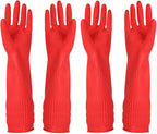 Rubber Cleaning Gloves Kitchen Dishwashing Glove 2-Pairs And Cleaning Cloth by YSLON