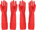 Rubber Cleaning Gloves Kitchen Dishwashing Glove 2-Pairs And Cleaning Cloth by YSLON