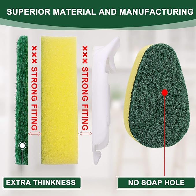 Dish Wand Refill 12Pack, Durable Dish Wand Sponges, Common Dish Wand Refill - Image 4